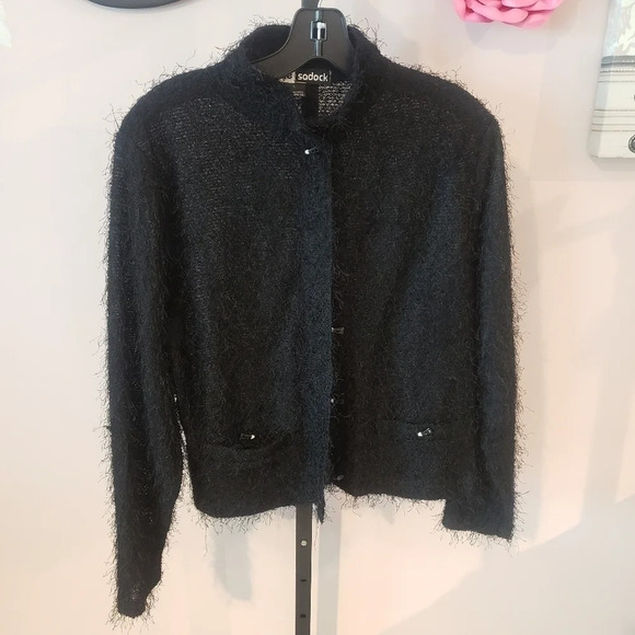 Jamie Sadock Black Eyelash Jacket - Picture 1 of 6